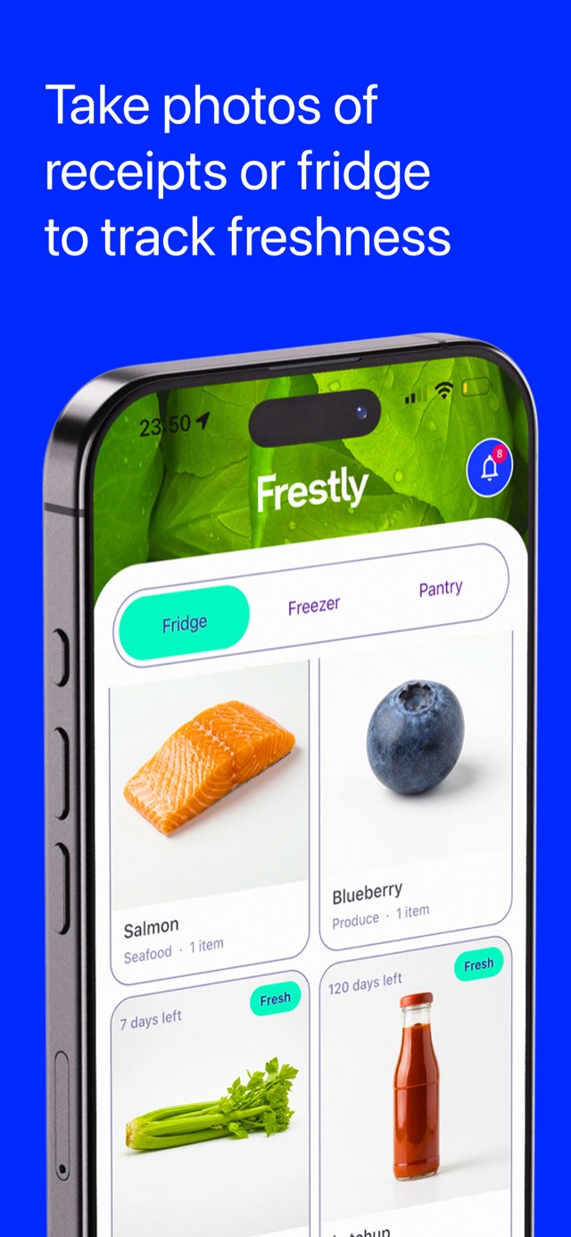 Track freshness by photographing receipts or your fridge